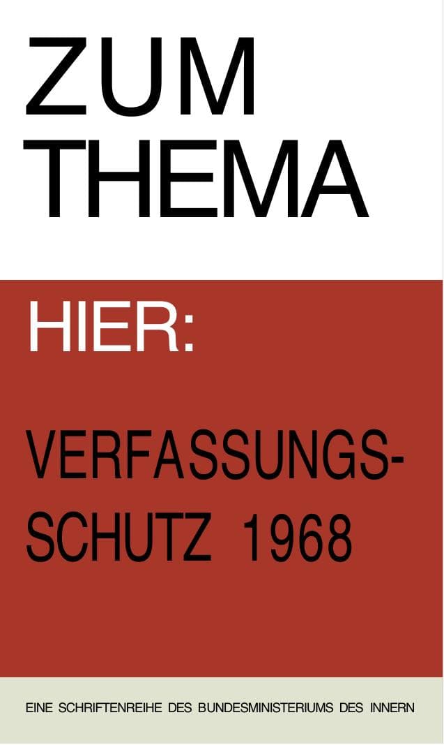 Seite 1 des Verfassungsschutzbericht 1968 Bund