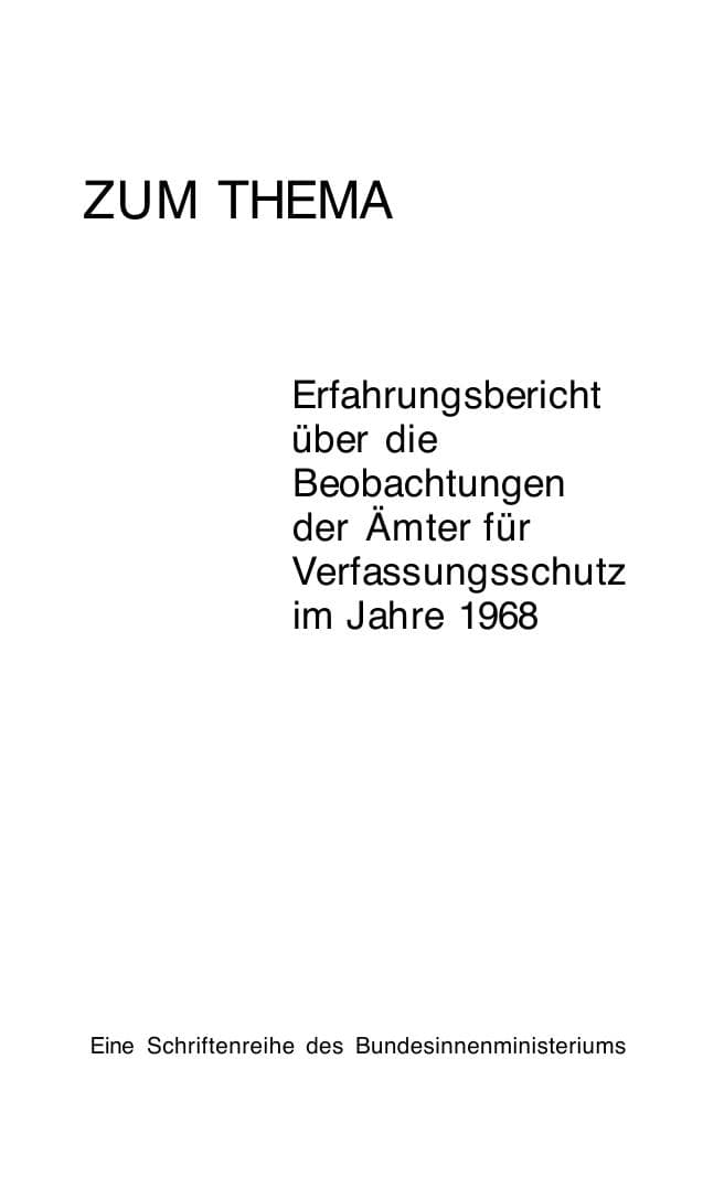 Seite 2 des Verfassungsschutzbericht 1968 Bund
