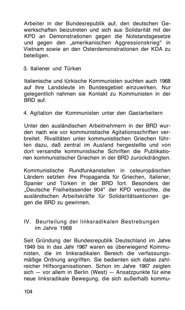 Seite 105 des Verfassungsschutzbericht 1968 Bund