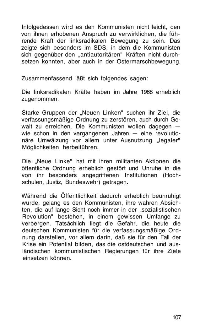 Seite 108 des Verfassungsschutzbericht 1968 Bund