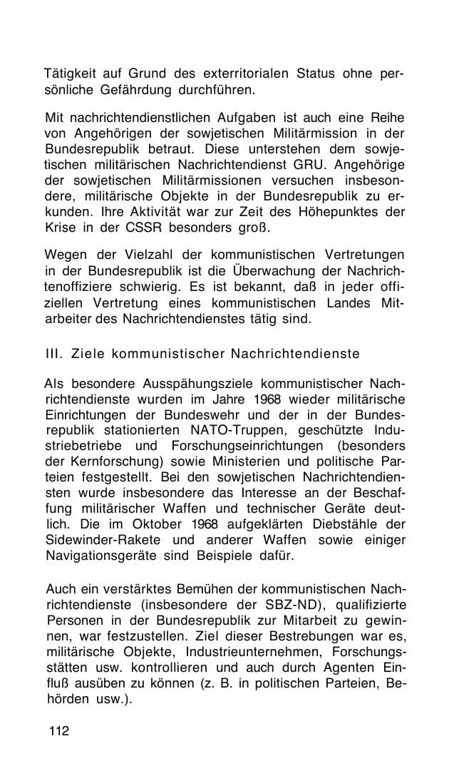 Seite 113 des Verfassungsschutzbericht 1968 Bund