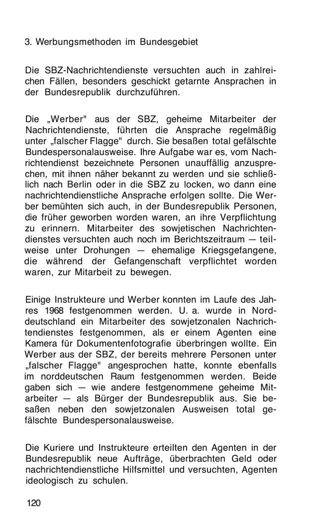 Seite 121 des Verfassungsschutzbericht 1968 Bund