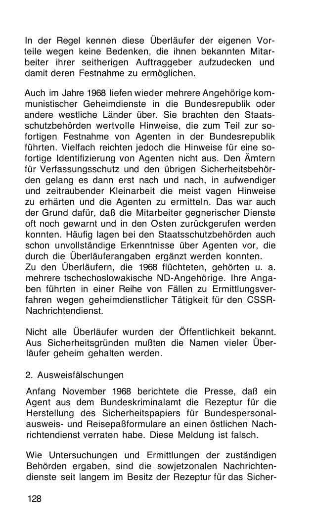 Seite 129 des Verfassungsschutzbericht 1968 Bund