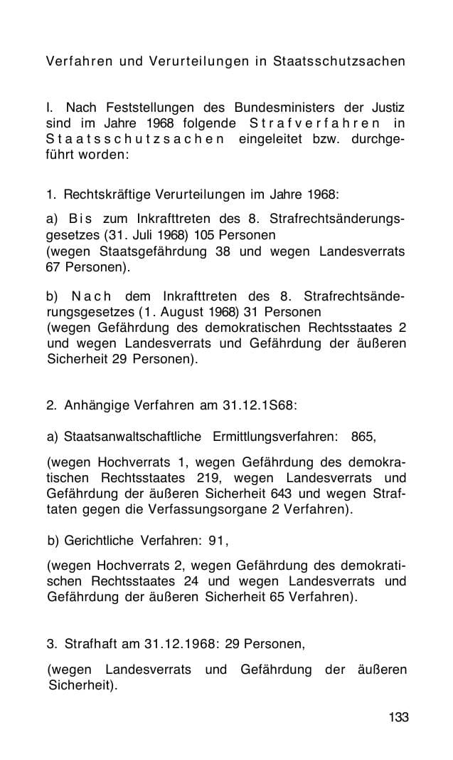 Seite 134 des Verfassungsschutzbericht 1968 Bund