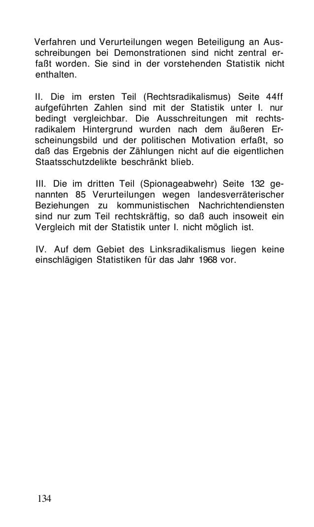 Seite 135 des Verfassungsschutzbericht 1968 Bund