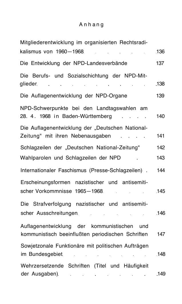 Seite 136 des Verfassungsschutzbericht 1968 Bund