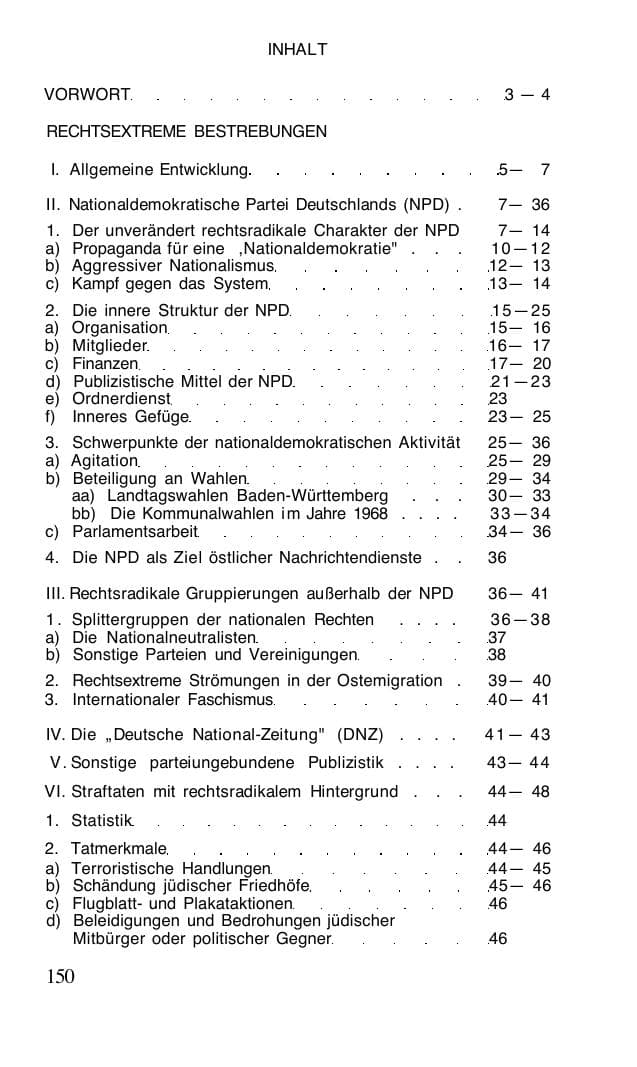 Seite 151 des Verfassungsschutzbericht 1968 Bund