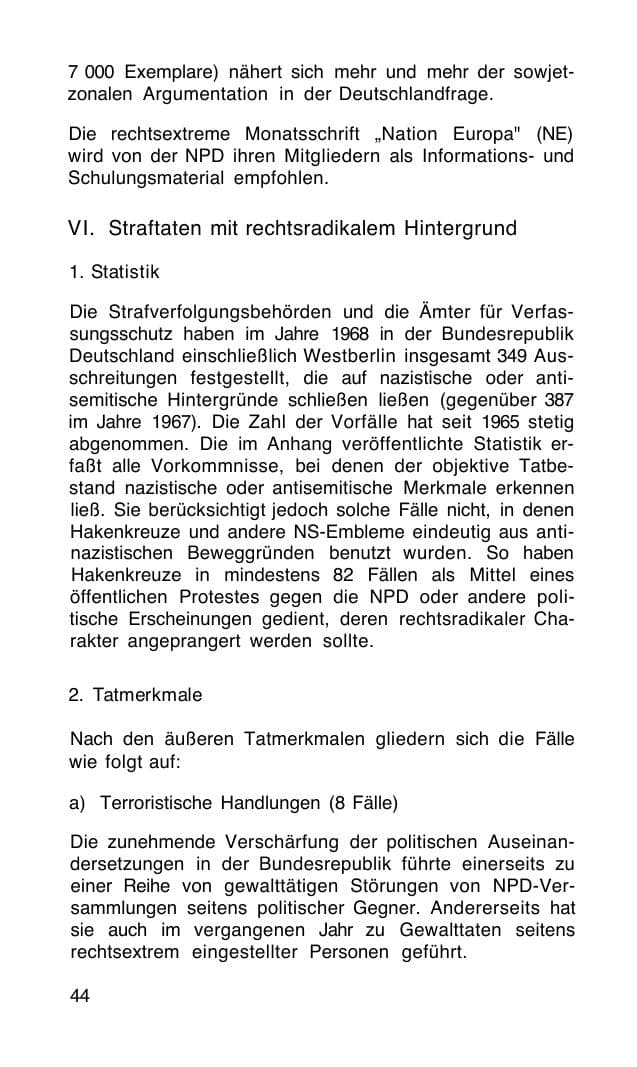 Seite 45 des Verfassungsschutzbericht 1968 Bund