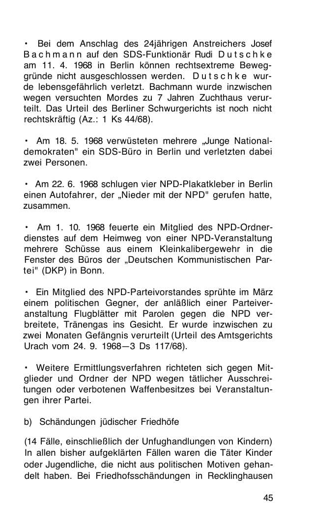 Seite 46 des Verfassungsschutzbericht 1968 Bund
