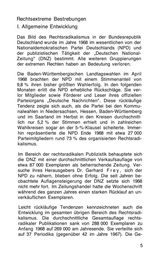 Seite 6 des Verfassungsschutzbericht 1968 Bund