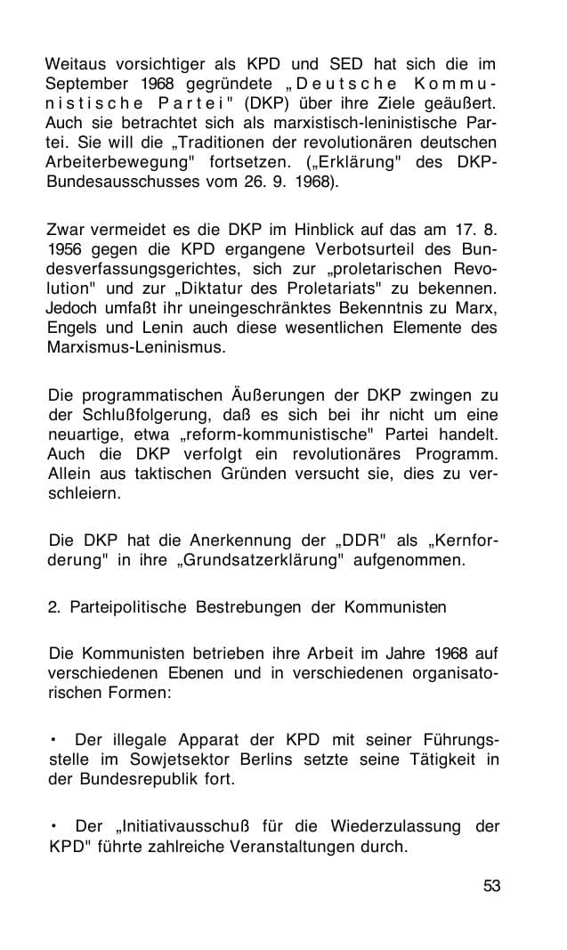 Seite 54 des Verfassungsschutzbericht 1968 Bund