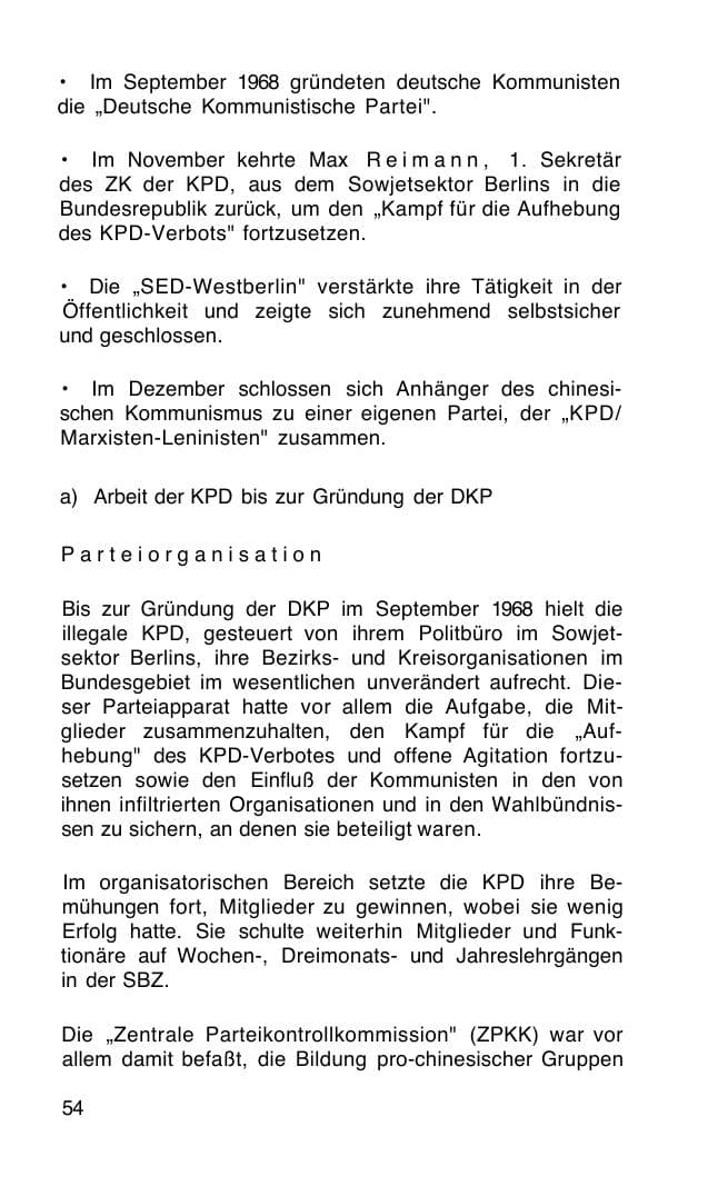 Seite 55 des Verfassungsschutzbericht 1968 Bund