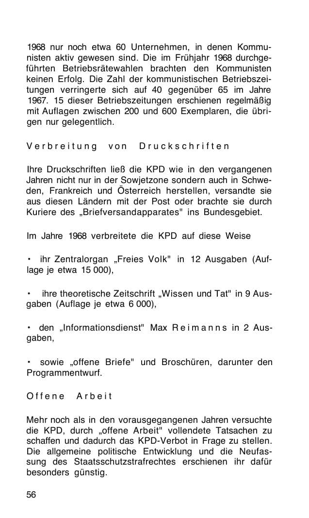 Seite 57 des Verfassungsschutzbericht 1968 Bund