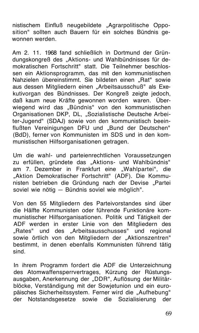 Seite 70 des Verfassungsschutzbericht 1968 Bund