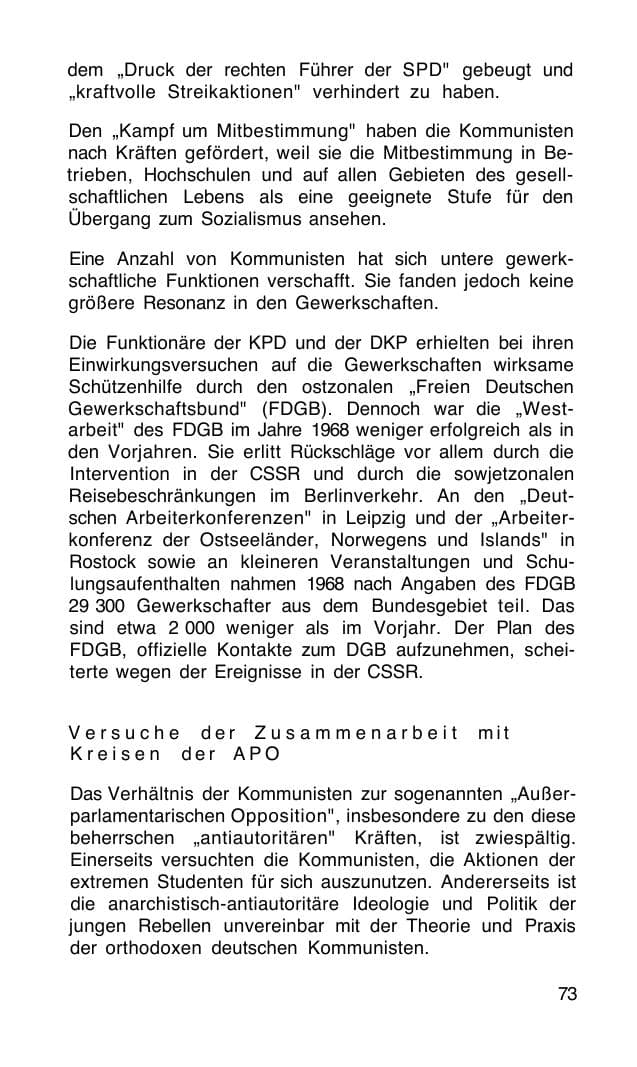 Seite 74 des Verfassungsschutzbericht 1968 Bund