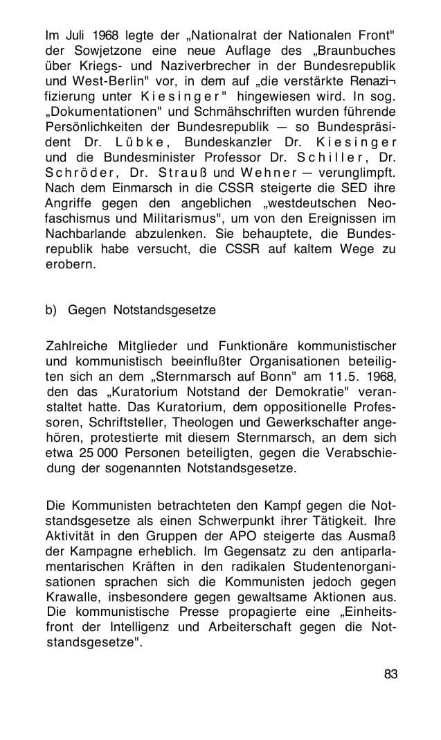 Seite 84 des Verfassungsschutzbericht 1968 Bund