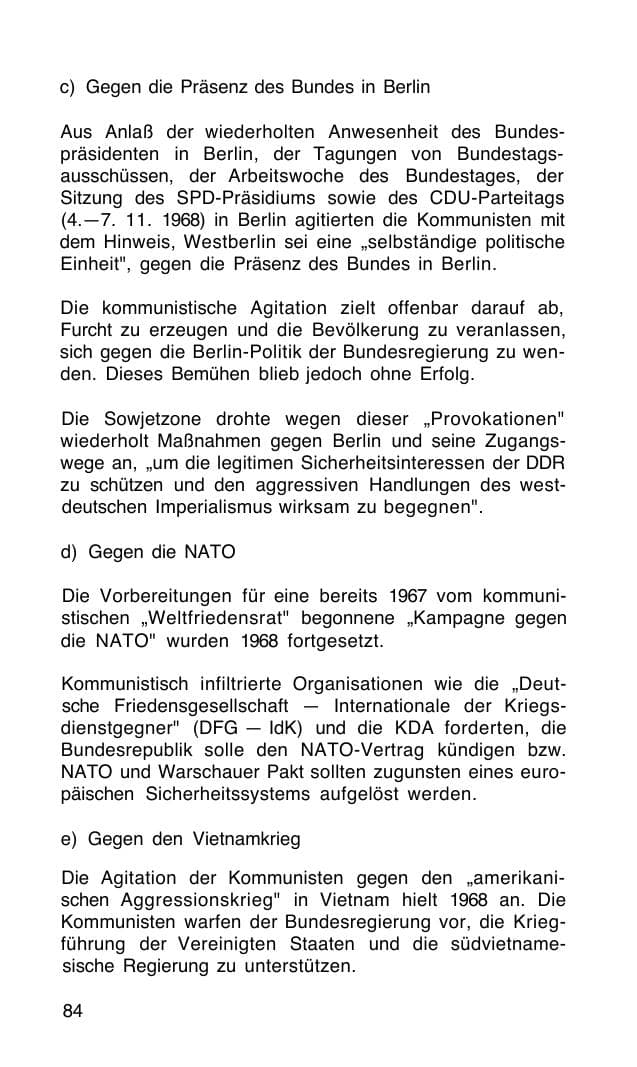 Seite 85 des Verfassungsschutzbericht 1968 Bund
