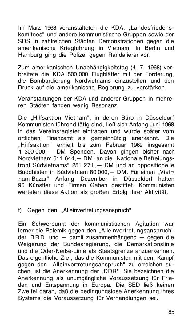 Seite 86 des Verfassungsschutzbericht 1968 Bund