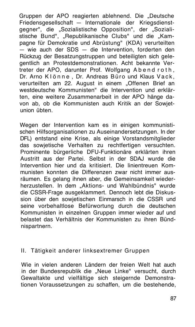 Seite 88 des Verfassungsschutzbericht 1968 Bund