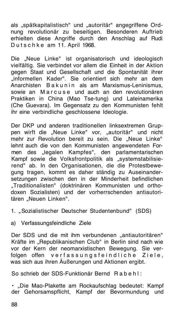 Seite 89 des Verfassungsschutzbericht 1968 Bund