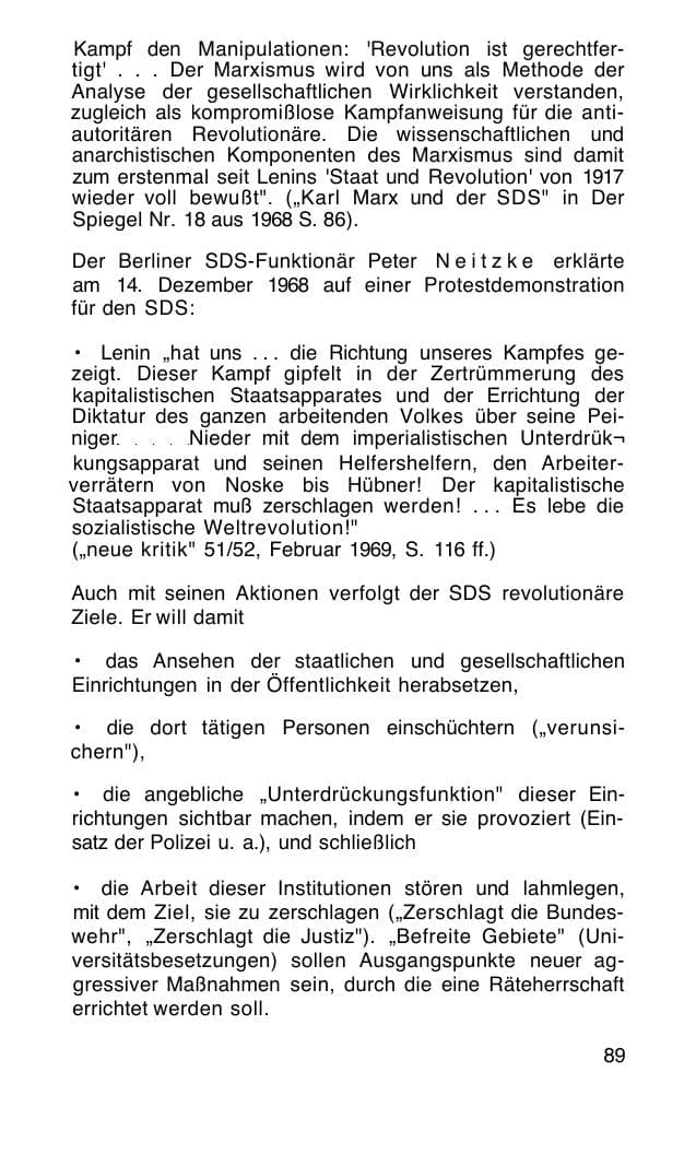 Seite 90 des Verfassungsschutzbericht 1968 Bund