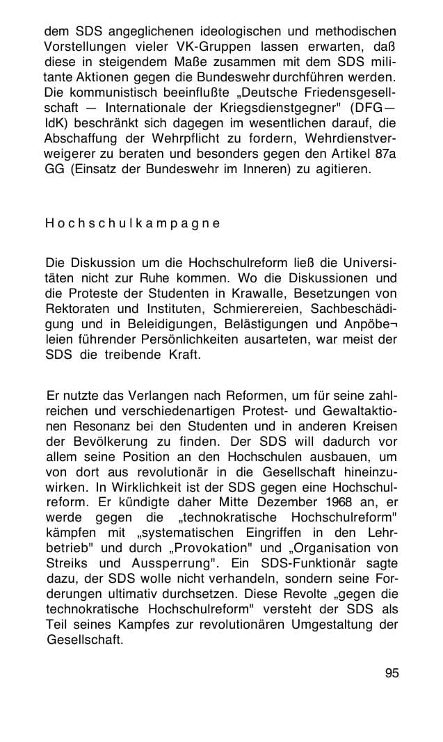 Seite 96 des Verfassungsschutzbericht 1968 Bund
