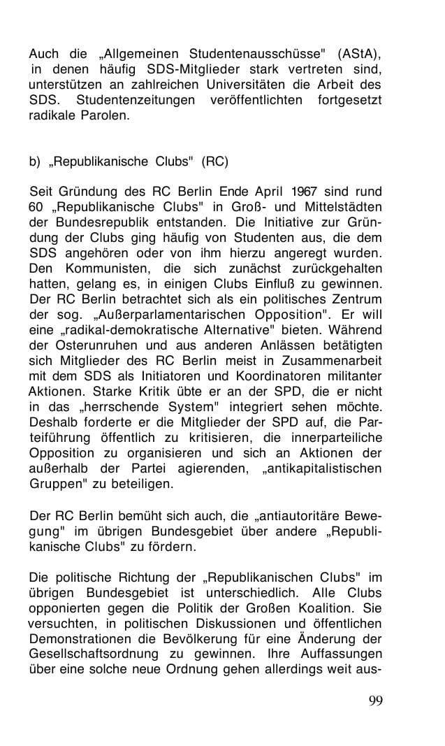 Seite 100 des Verfassungsschutzbericht 1968 Bund