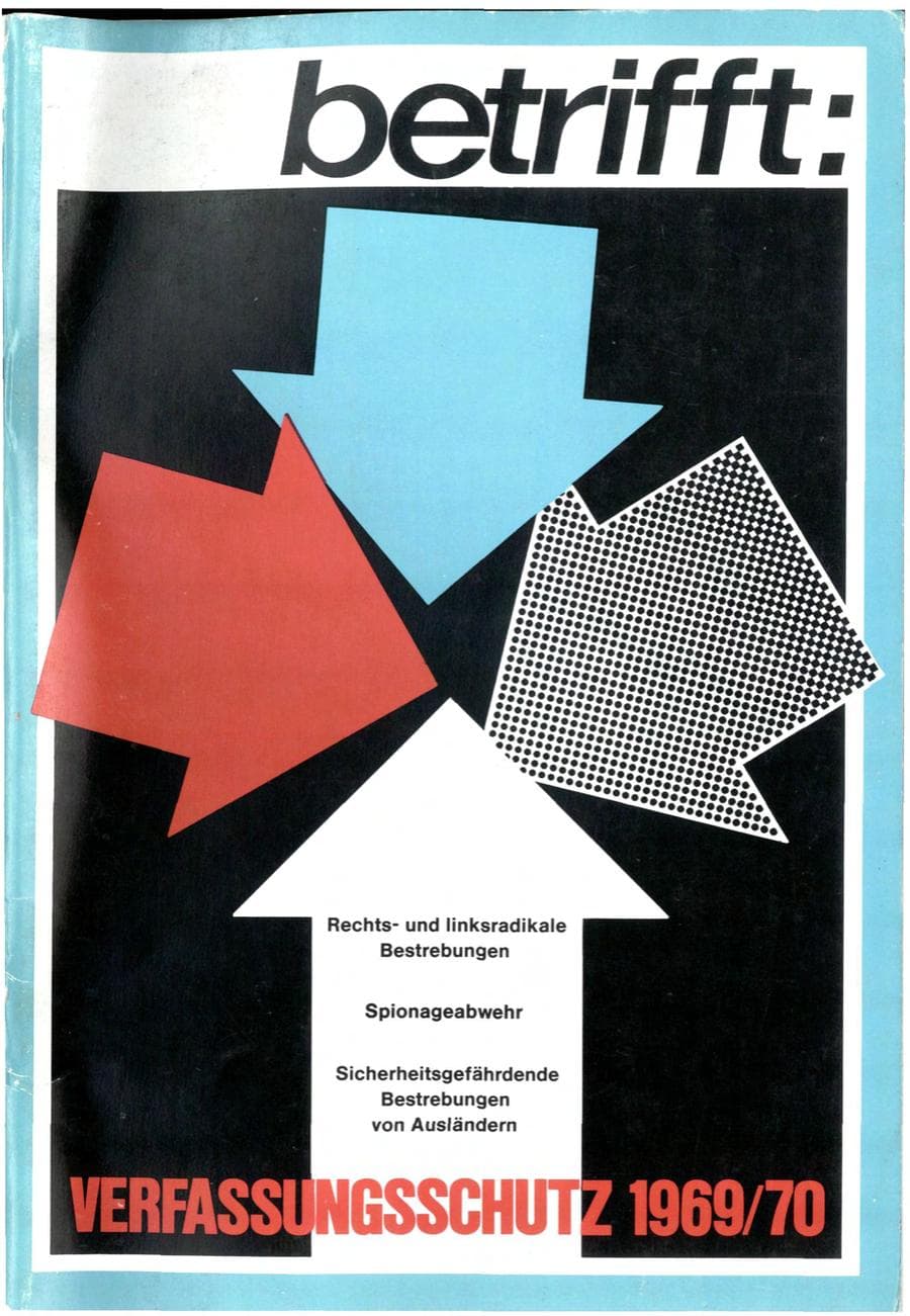 Seite 1 des Verfassungsschutzbericht 1970 Bund