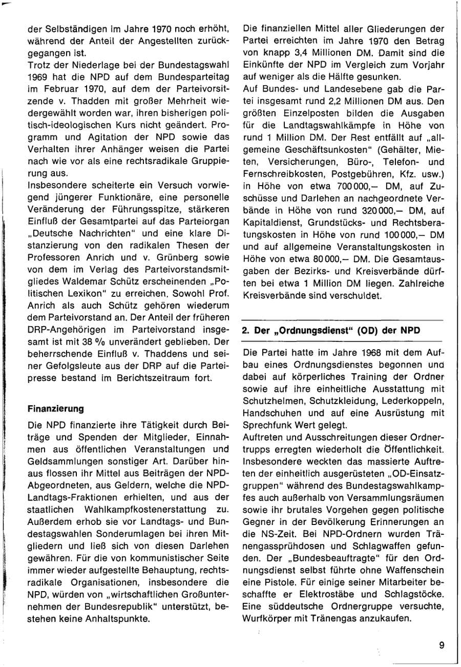 Seite 11 des Verfassungsschutzbericht 1970 Bund