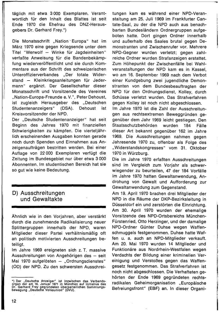 Seite 14 des Verfassungsschutzbericht 1970 Bund