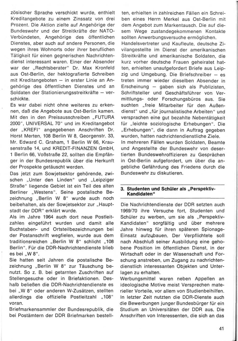 Seite 43 des Verfassungsschutzbericht 1970 Bund