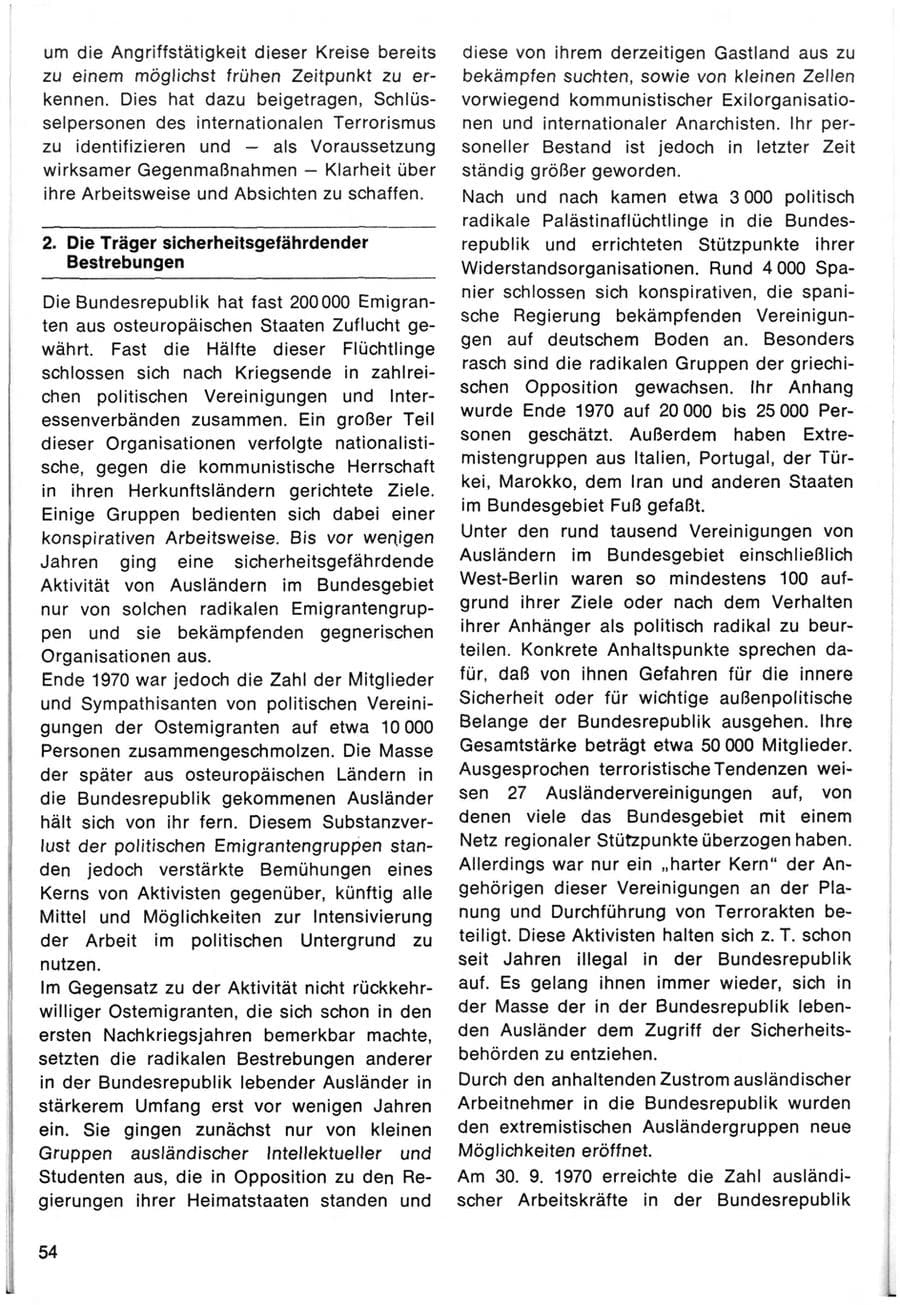 Seite 58 des Verfassungsschutzbericht 1970 Bund