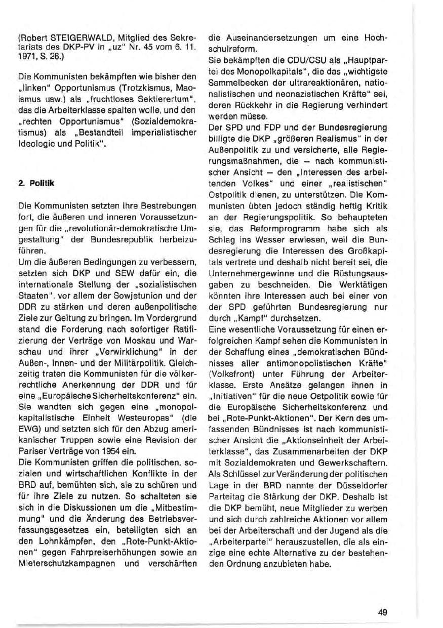 Seite 49 des Verfassungsschutzbericht 1971 Bund