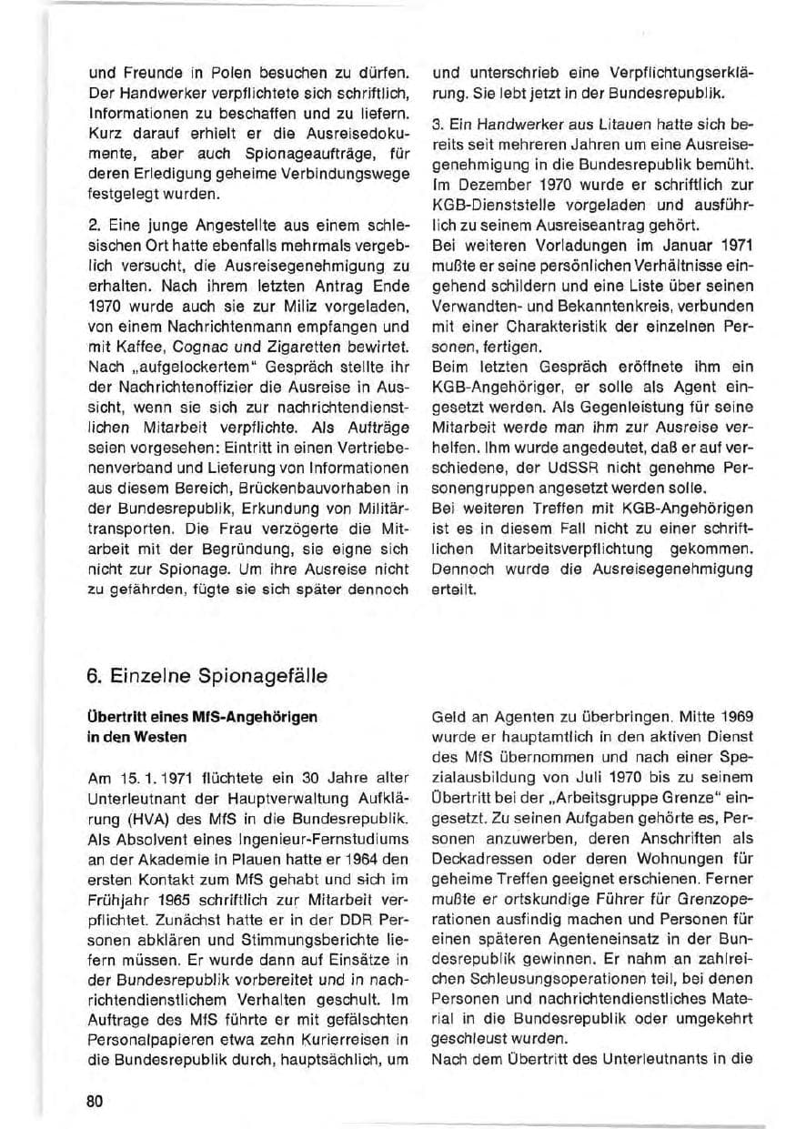 Seite 80 des Verfassungsschutzbericht 1971 Bund
