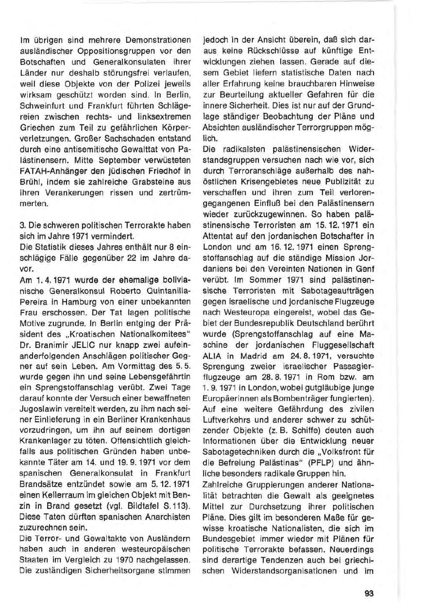 Seite 93 des Verfassungsschutzbericht 1971 Bund