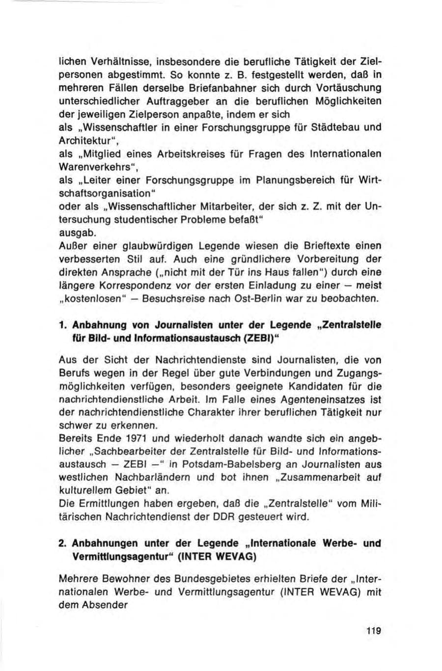 Seite 119 des Verfassungsschutzbericht 1972 Bund