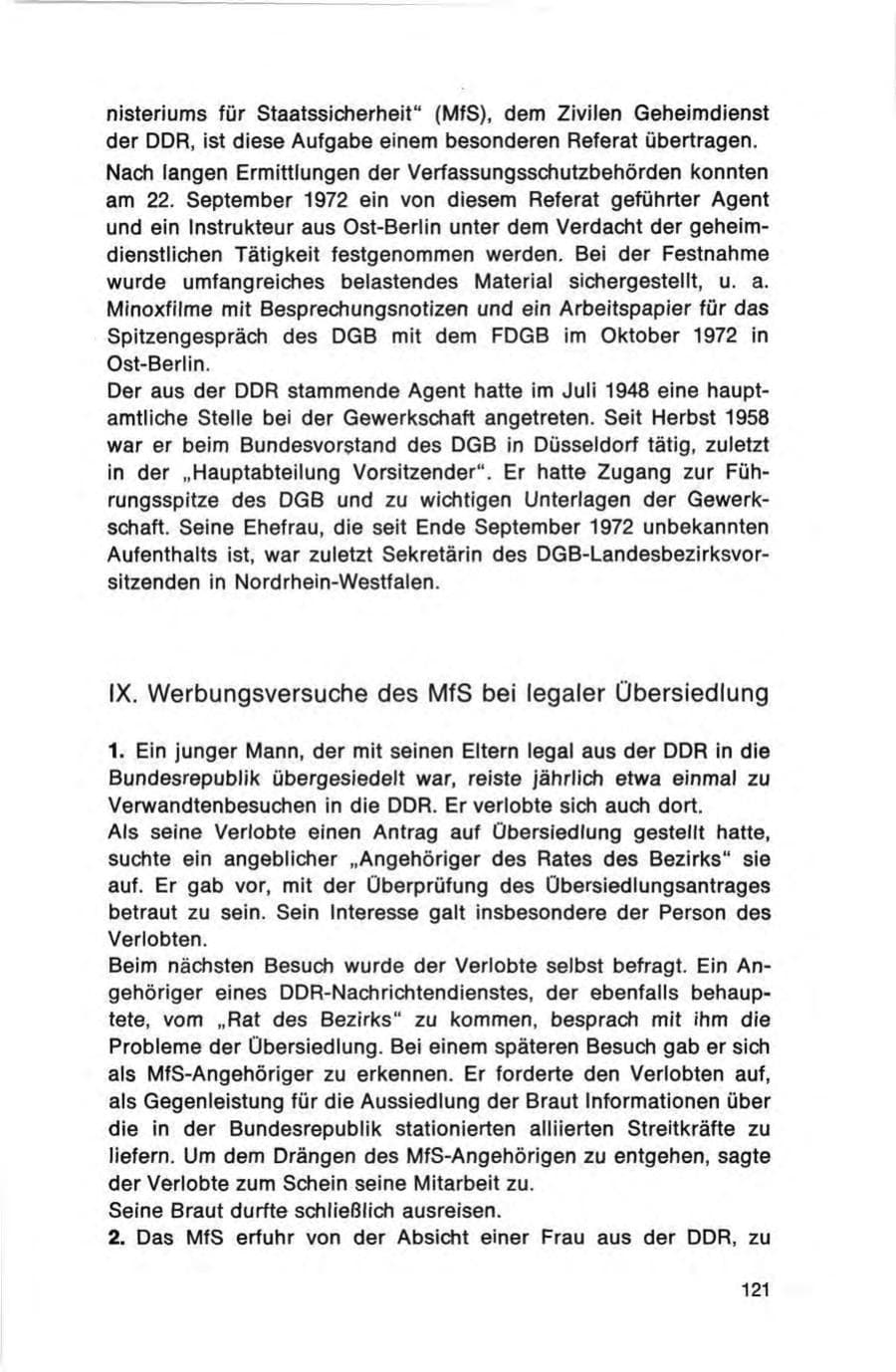 Seite 121 des Verfassungsschutzbericht 1972 Bund