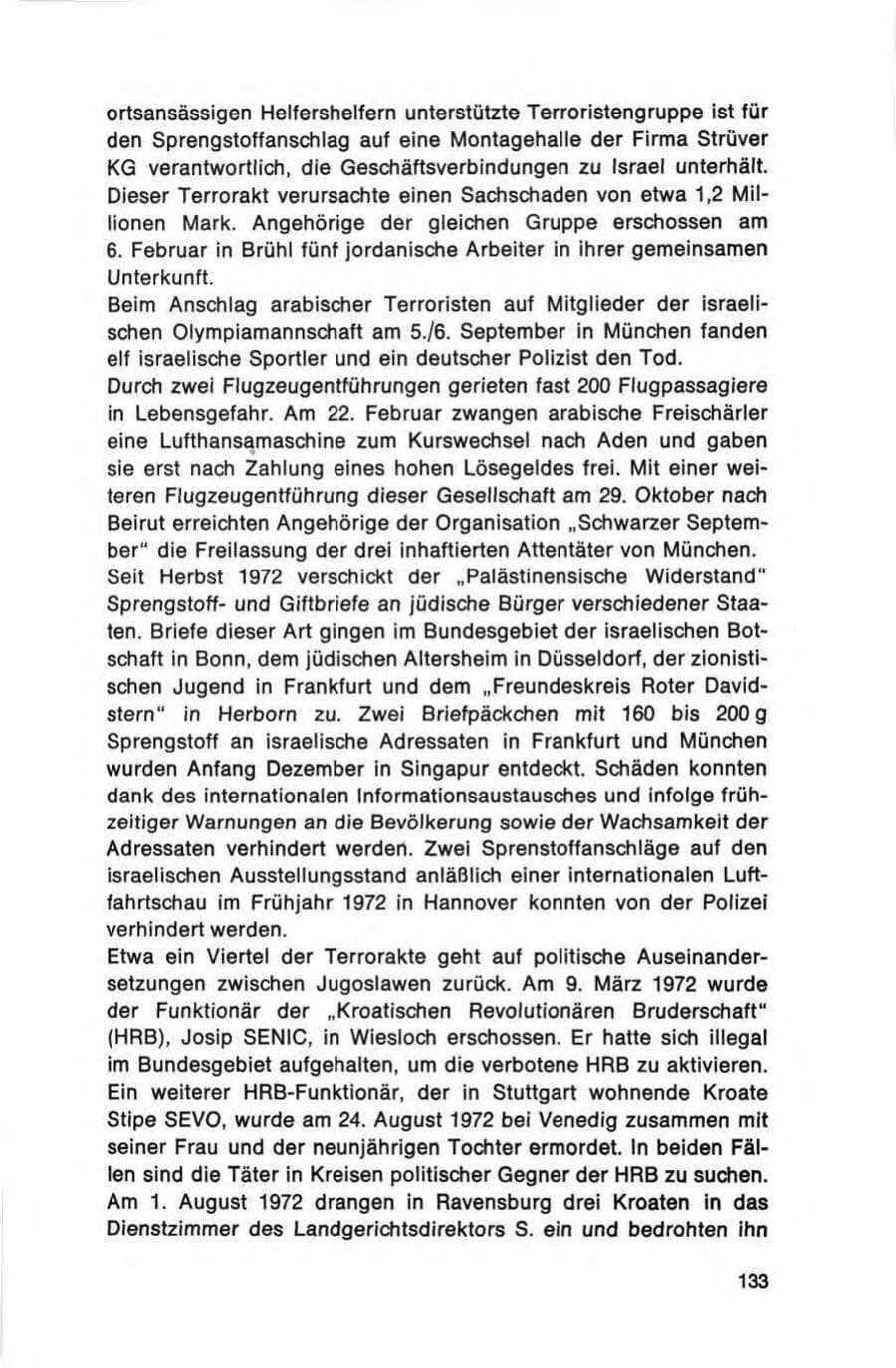 Seite 133 des Verfassungsschutzbericht 1972 Bund