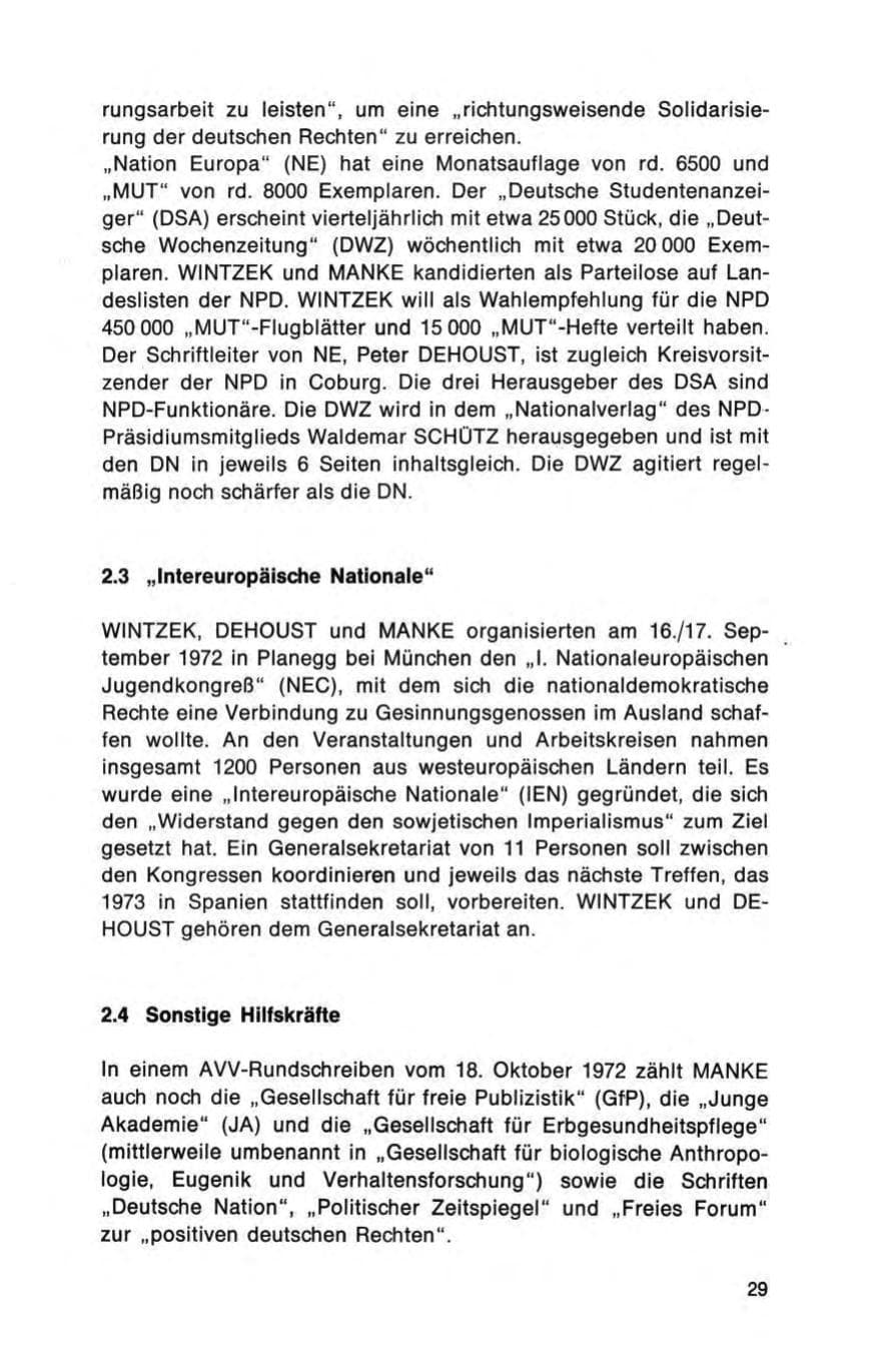 Seite 29 des Verfassungsschutzbericht 1972 Bund