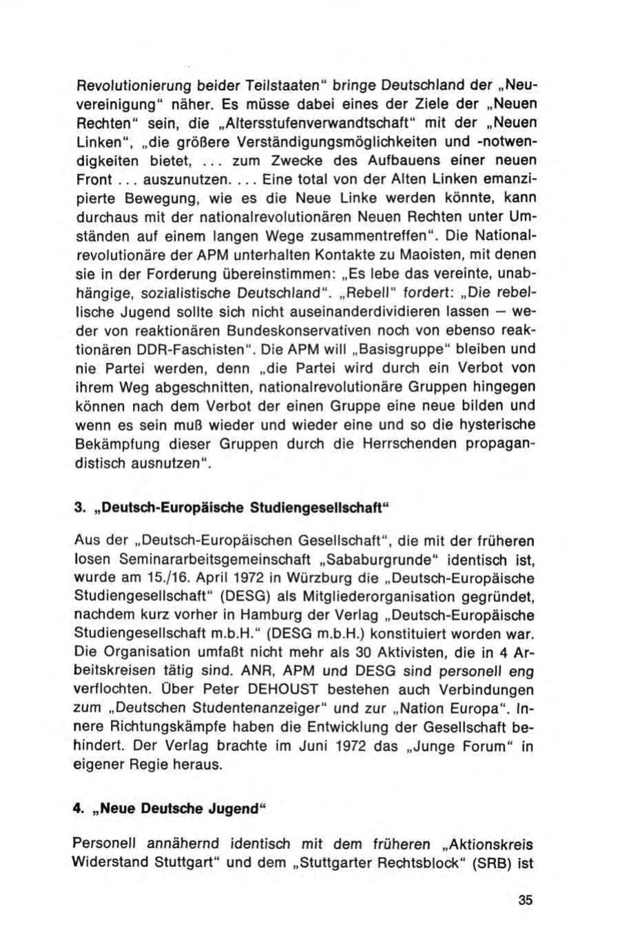 Seite 35 des Verfassungsschutzbericht 1972 Bund