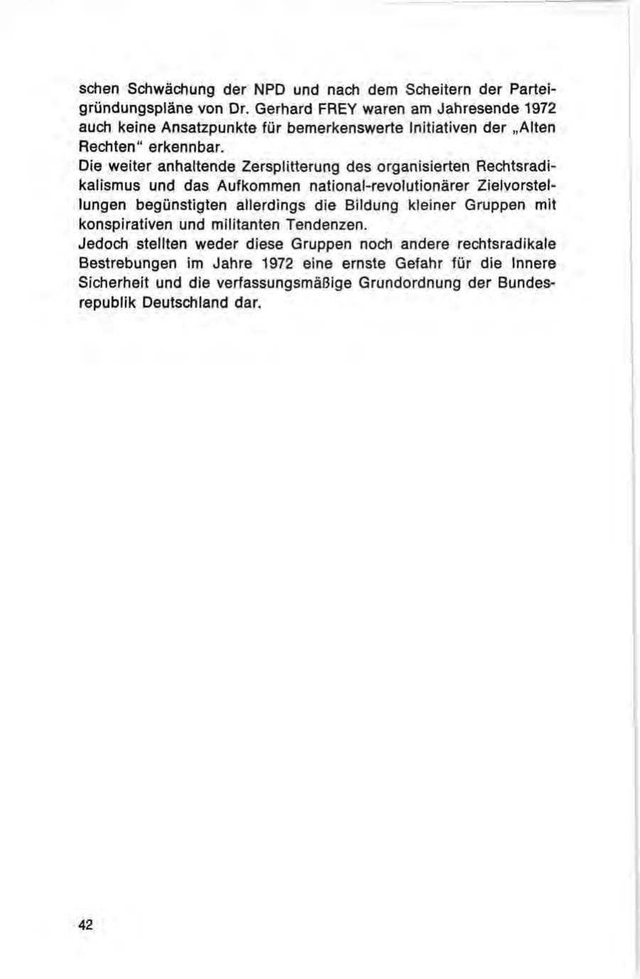 Seite 42 des Verfassungsschutzbericht 1972 Bund