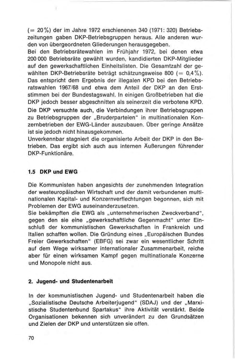 Seite 70 des Verfassungsschutzbericht 1972 Bund
