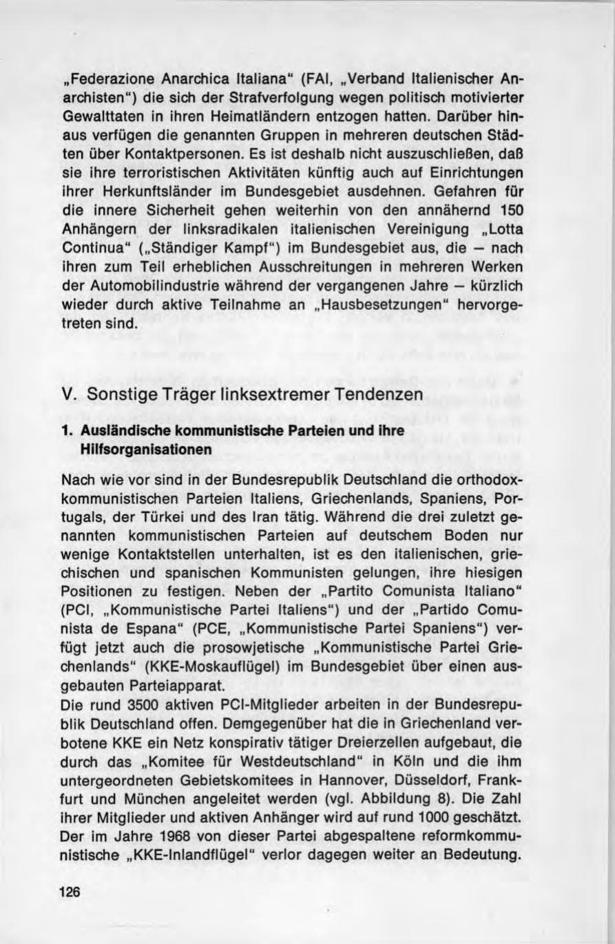 Seite 126 des Verfassungsschutzbericht 1973 Bund