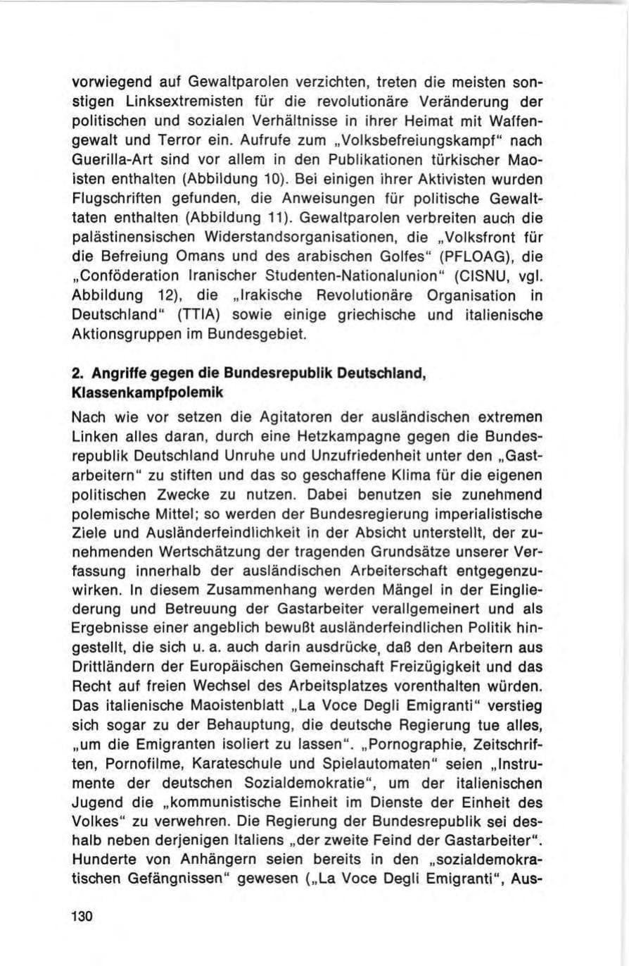 Seite 130 des Verfassungsschutzbericht 1973 Bund