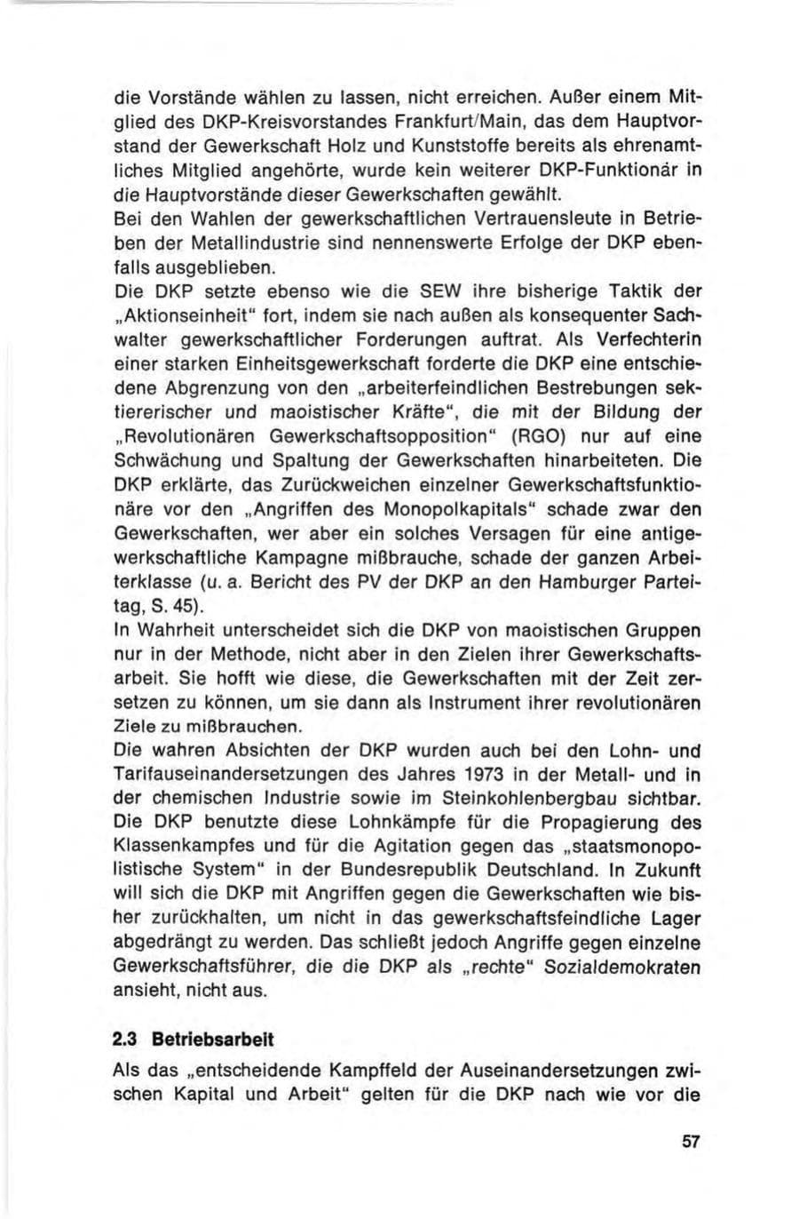 Seite 57 des Verfassungsschutzbericht 1973 Bund