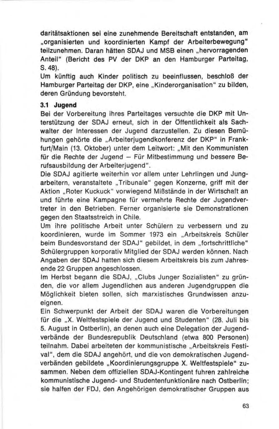 Seite 63 des Verfassungsschutzbericht 1973 Bund