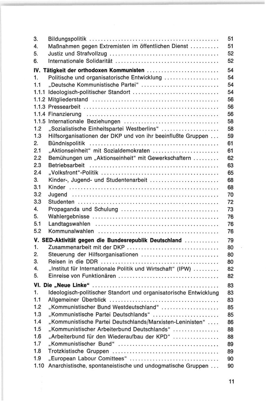 Seite 11 des Verfassungsschutzbericht 1974 Bund