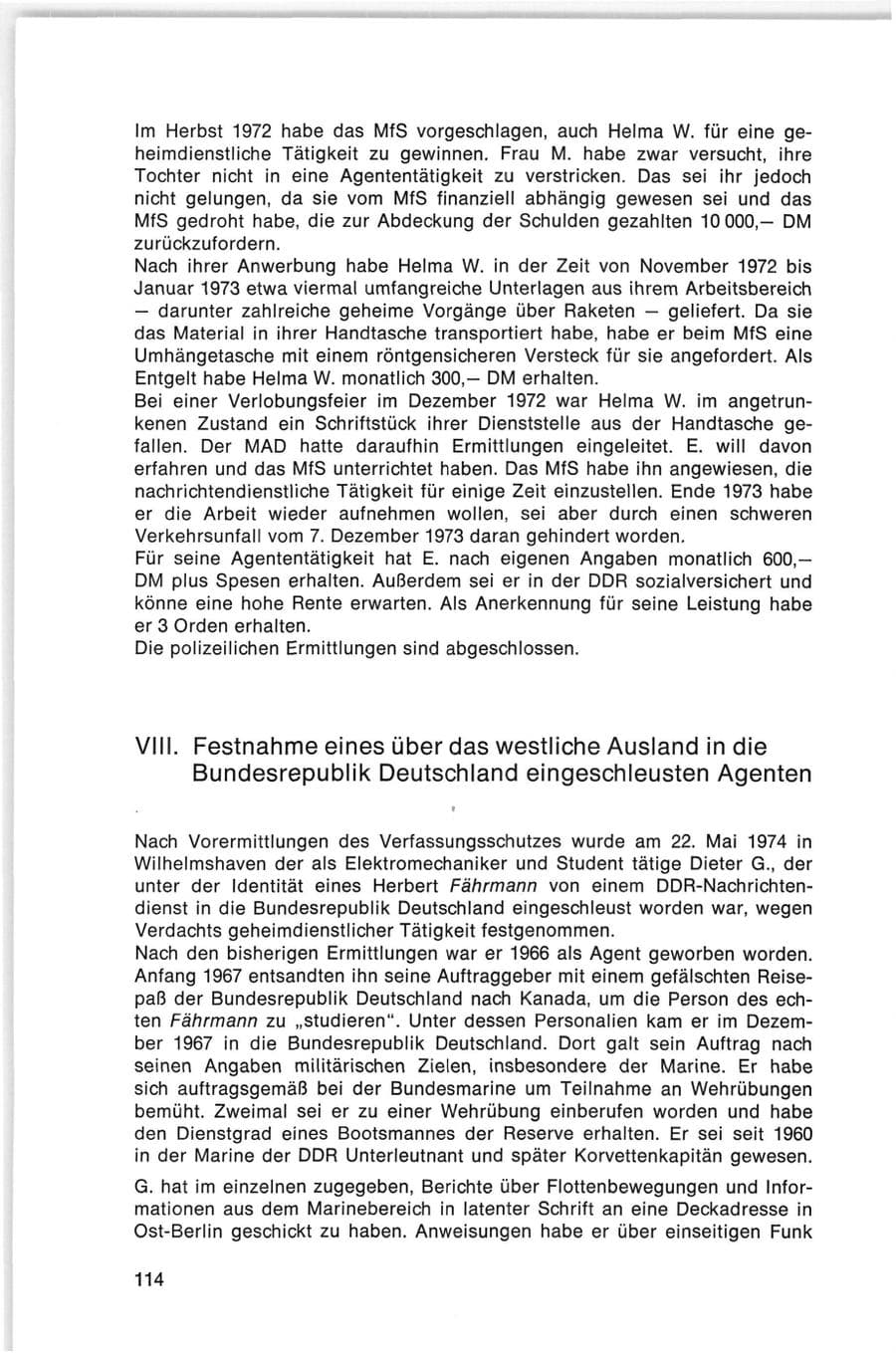 Seite 114 des Verfassungsschutzbericht 1974 Bund
