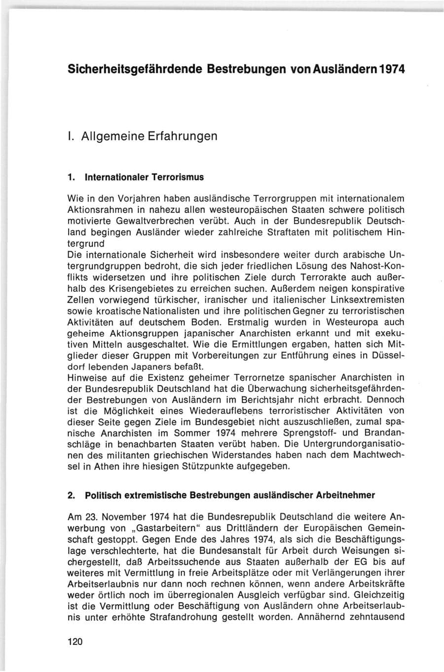 Seite 120 des Verfassungsschutzbericht 1974 Bund