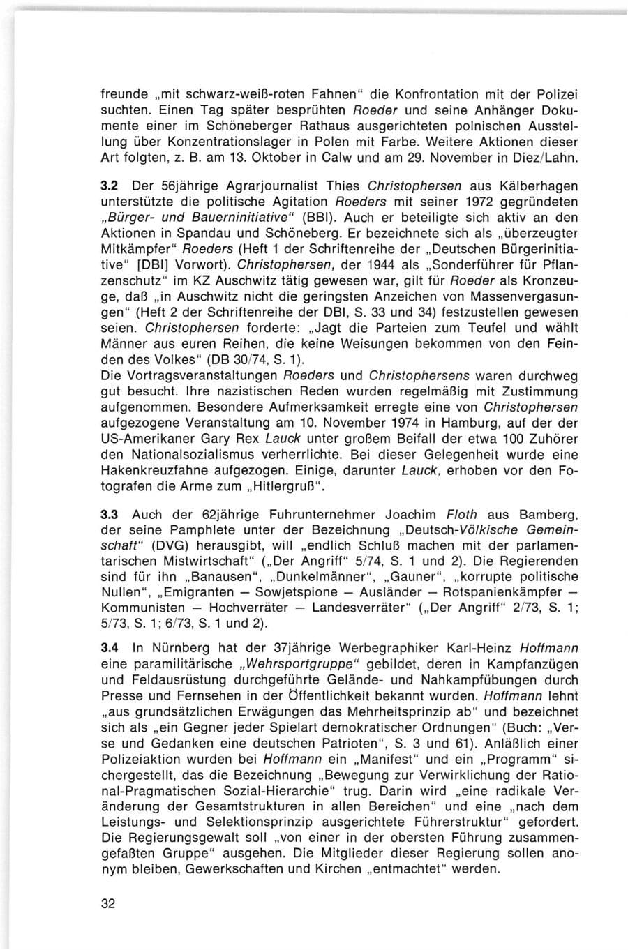 Seite 32 des Verfassungsschutzbericht 1974 Bund